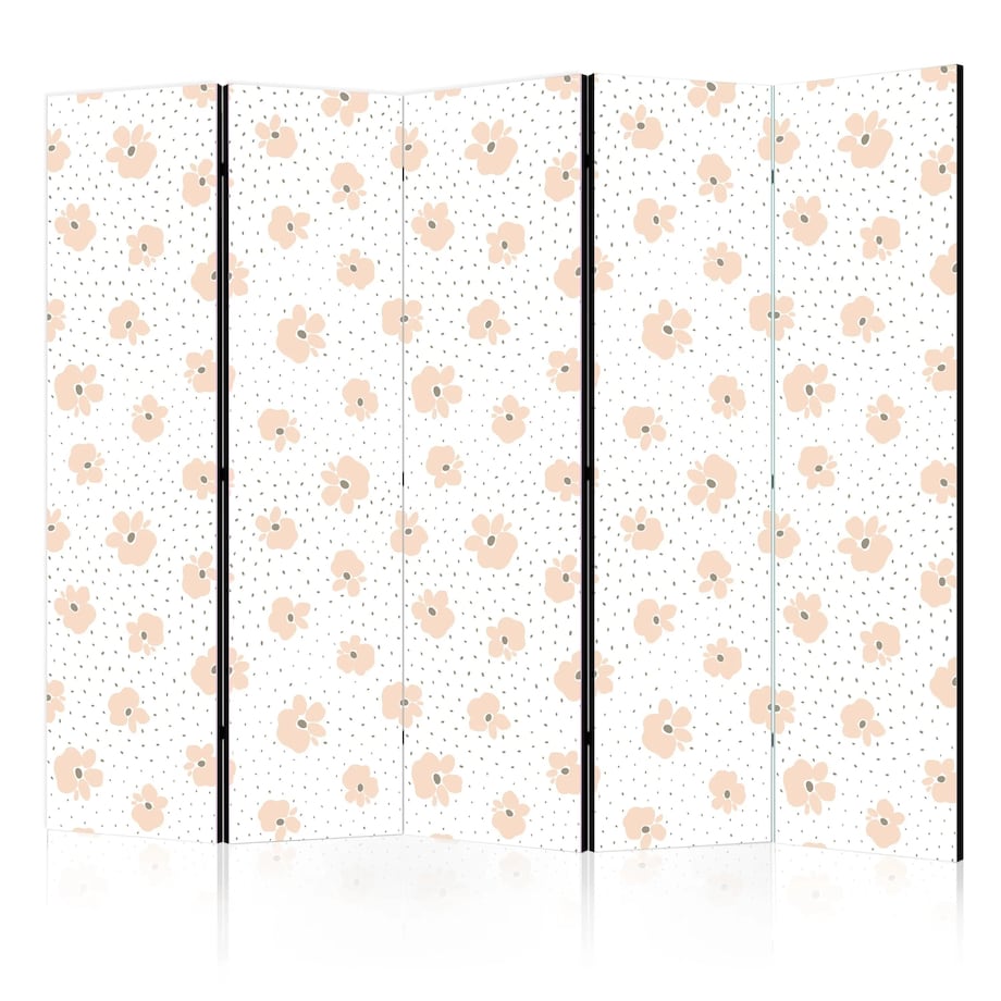 Parawan dwustronny Dla dzieci 225x172 cm 5-częściowy biały