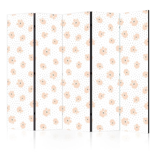 Parawan dwustronny Dla dzieci 225x172 cm 5-częściowy biały