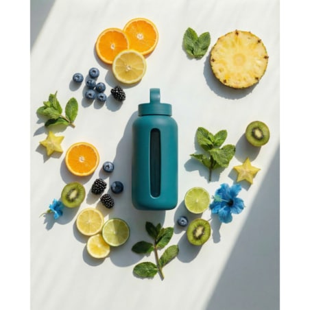 MUUKI DAILY BOTTLE szklana butelka na wodę 720 ml, Tahiti Blue