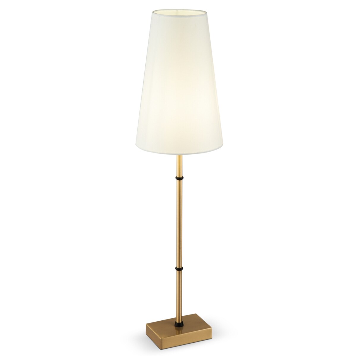 Lampka stołowa Saragossa H001TL-01BS prosta do gabinetu biała złota
