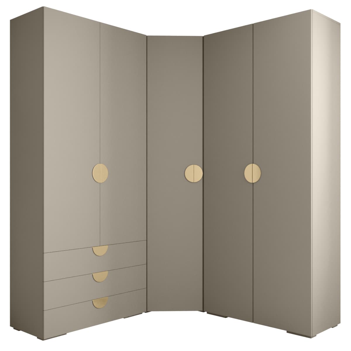 Garderoba wysoka do przedpokoju INOVA 4 Z1 kaszmir+złoty