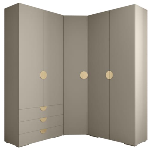 Garderoba wysoka do przedpokoju INOVA 4 Z1 kaszmir+złoty