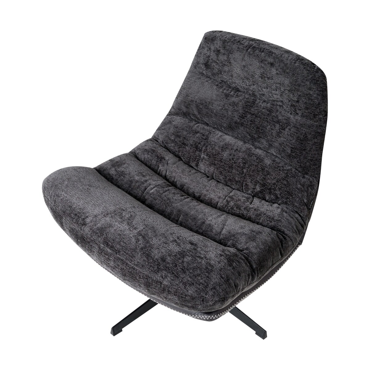 Fotel obrotowy TOVIK Z podnóżkiem Szenil Czarny