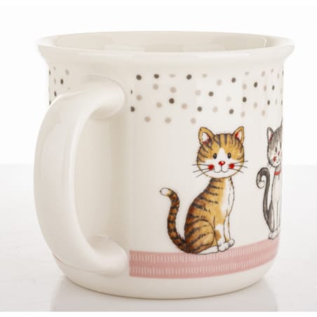 Kubek porcelanowy 400 ml 3 koty 9x13x9,5 cm GATTINI-4 nakrapiany