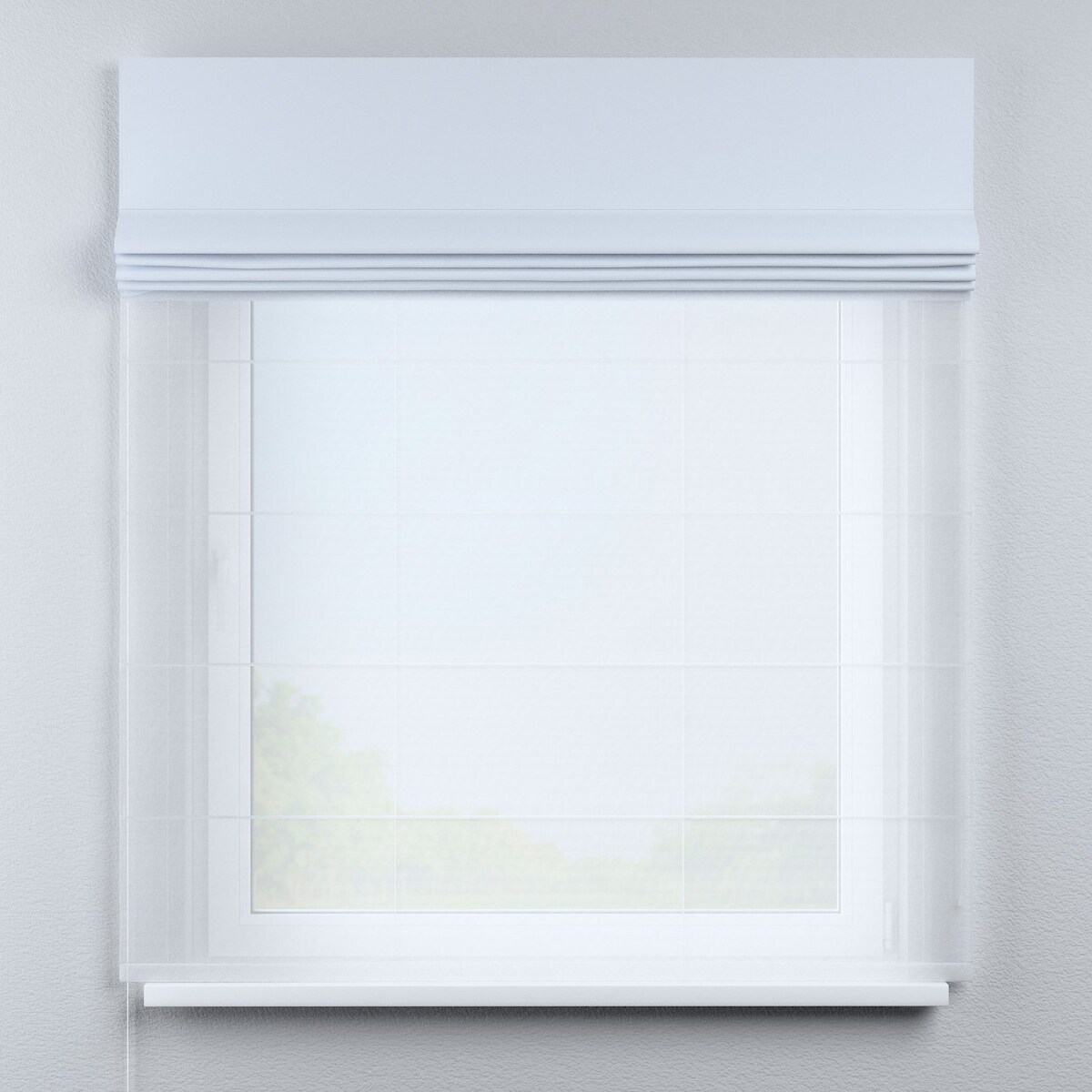 Roleta rzymska Duo, szaro-biały, Blackout - zaciemniające