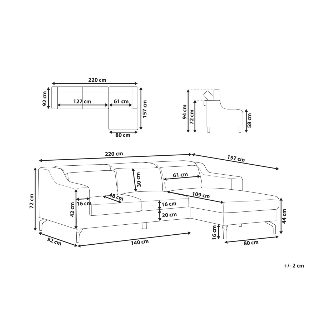 Narożnik lewostronny niebieski GLOSLI