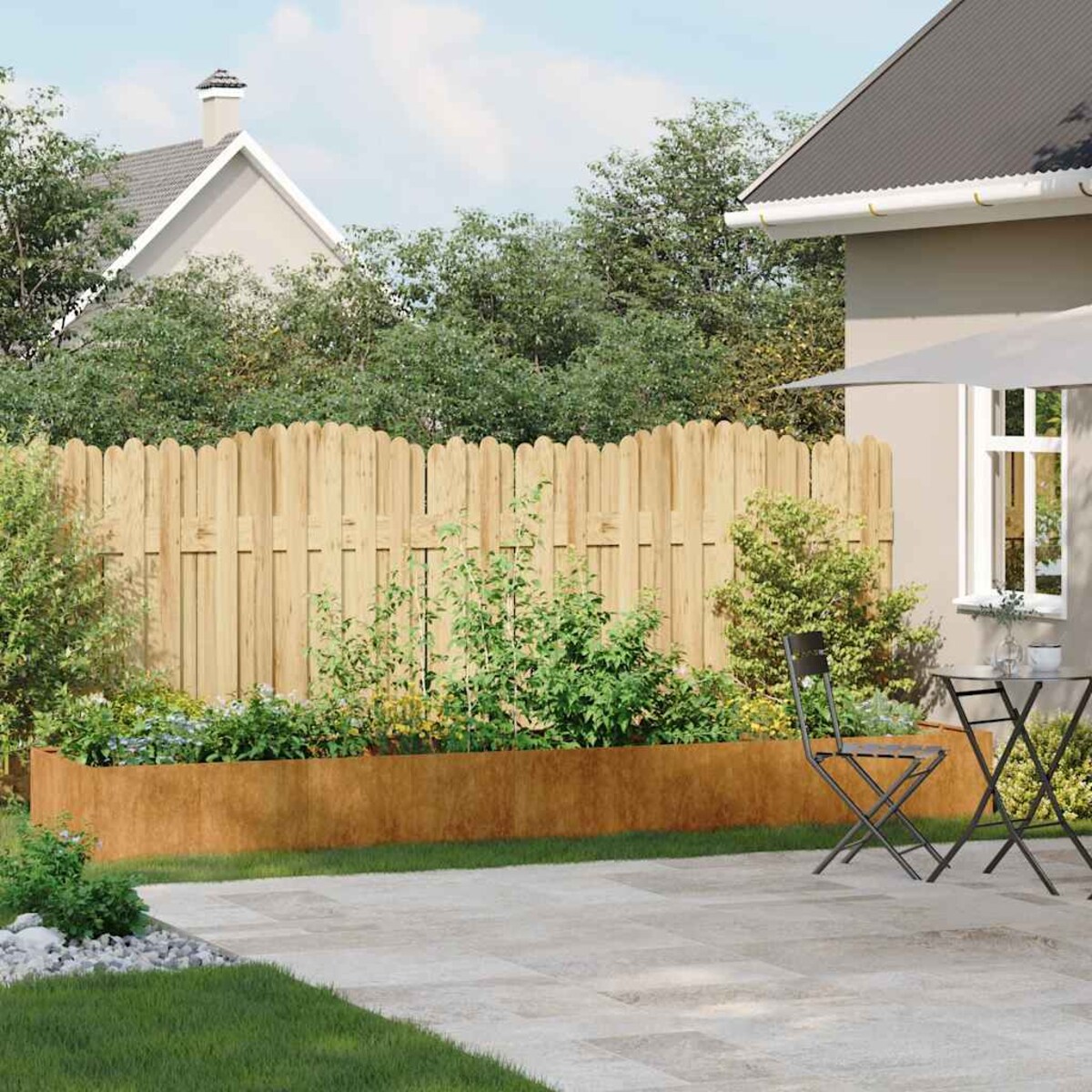 vidaXL Doniczka Rusty 360x80x40 cm Stal nierdzewna