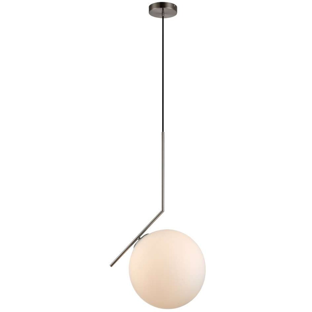 LAMPA wisząca CONDI MDM-7475/1-L-SN MDECO loftowa OPRAWA szklany ZWIS kula ball satyna biała