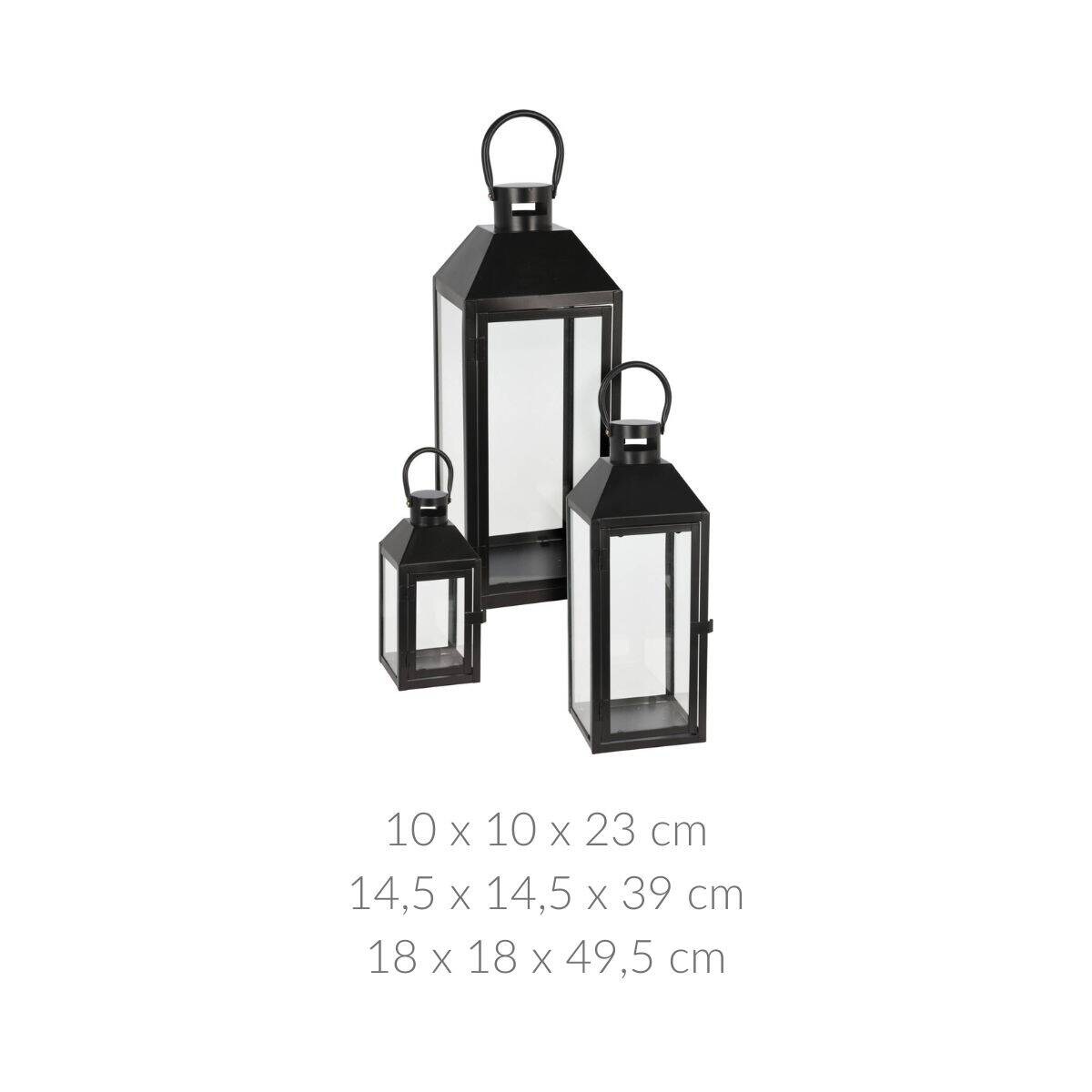 Zestaw metalowych lampionów dekoracyjnych, 3 rozmiary w komplecie