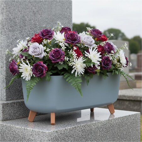 Donica Na Cmentarz Skrzynka Korytko Doniczka Na Wszystkich Świętych Gracia Case 58 Cm Szara