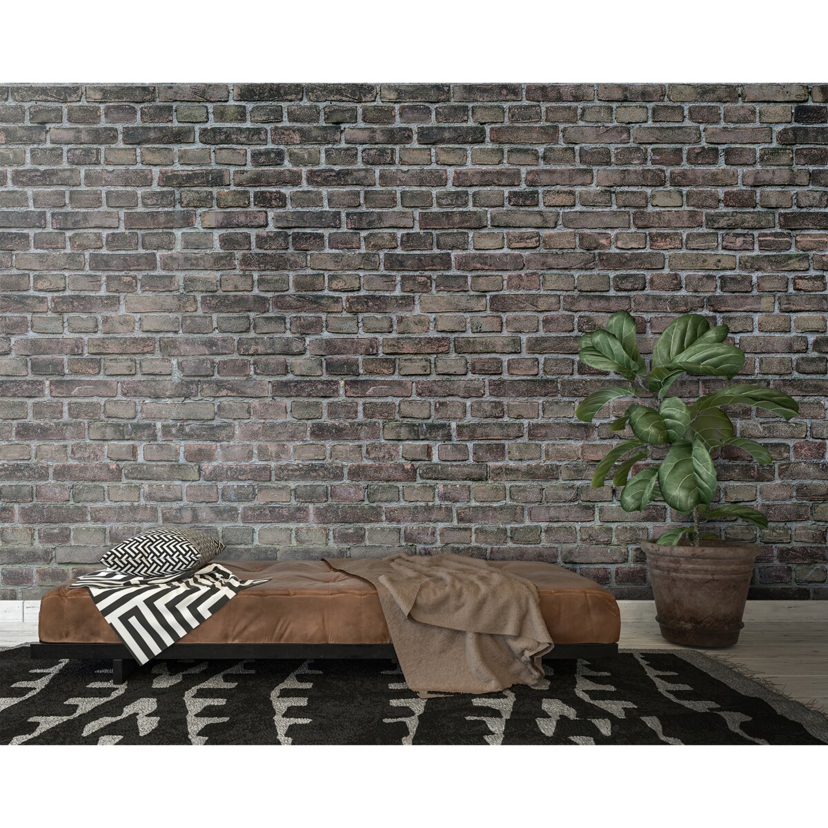 Tapeta Szare cegły, 416x254cm