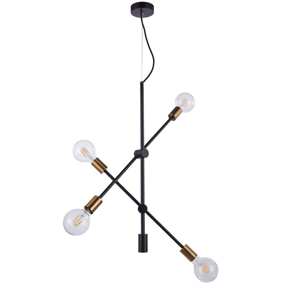 LAMPA wisząca EDMOND MD-BR-262002-D4-G/B Italux metalowa OPRAWA industrialna ZWIS sticks molekuły loft czarne