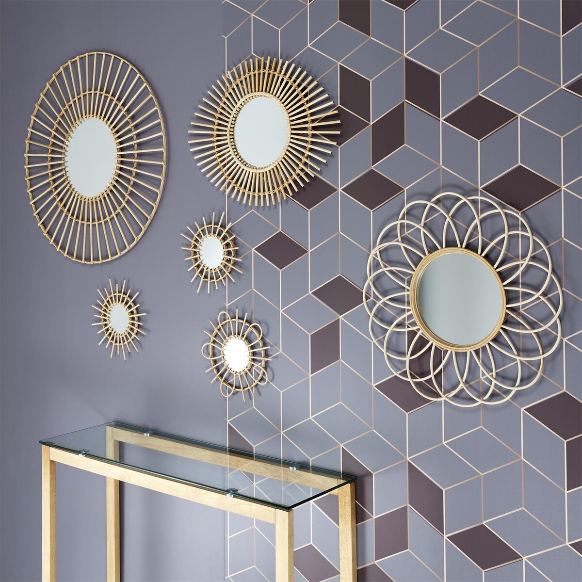 Lustro Serifos rattanowe boho