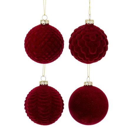 Bombka szklana 12 sztuk BAUBLE Ø 8 cm czerwona