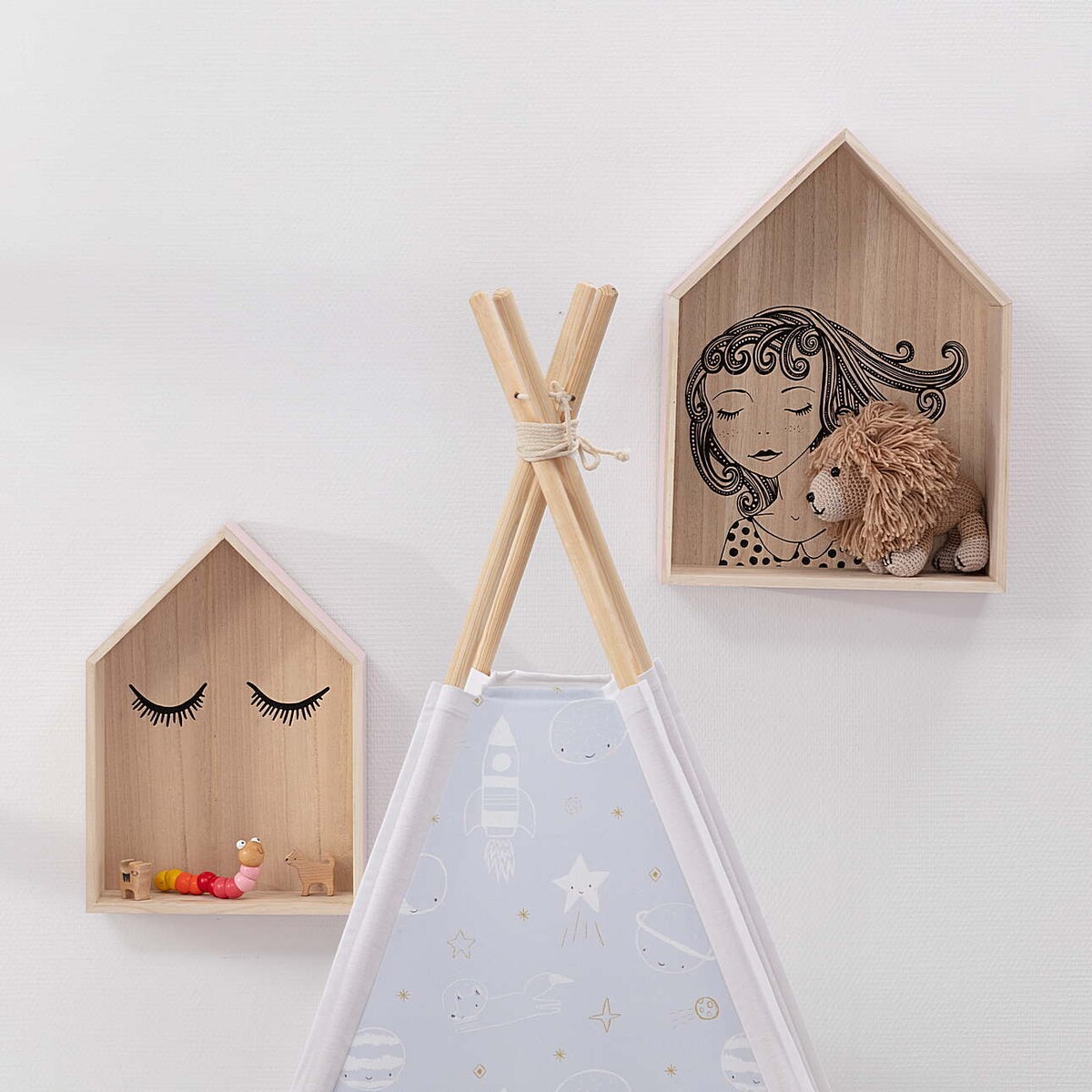 Półka Lovely House pink 49cm, 37x14x49cm