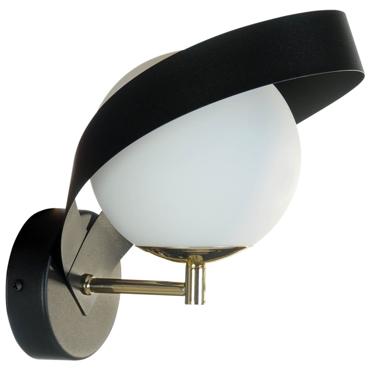 Kinkiet ścienny kula Nela 1140 Zumaline na korytarz szklany metalowy złoty czarny