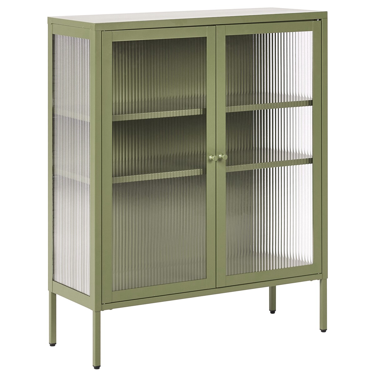 Szafka ze szklanymi drzwiami LERRYN Metal 90 cm Zielony