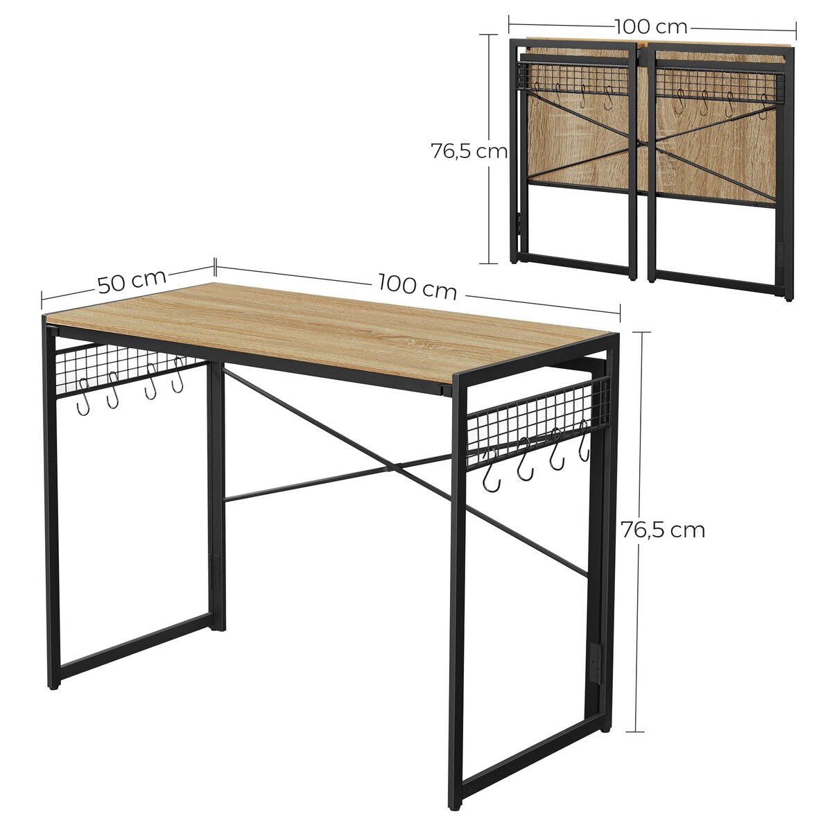 Biurko Komputerowe 100X50X76,5 Cm Sonoma