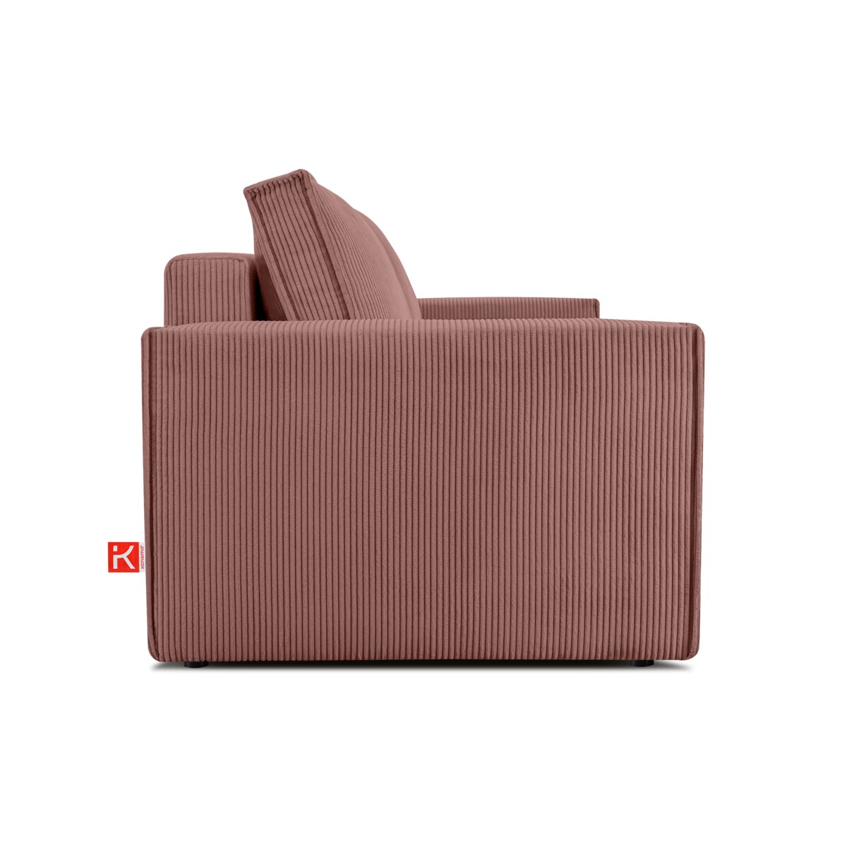 KONSIMO NAPI Sofa 3-osobowa z różową podstawą łóżka