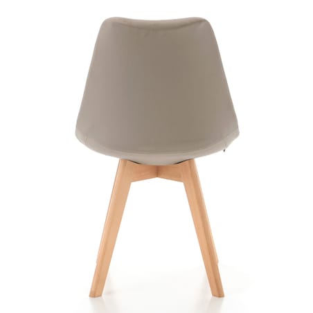 Krzesło skandynawskie z poduszką welurowe DUBLIN ciemnobeżowe