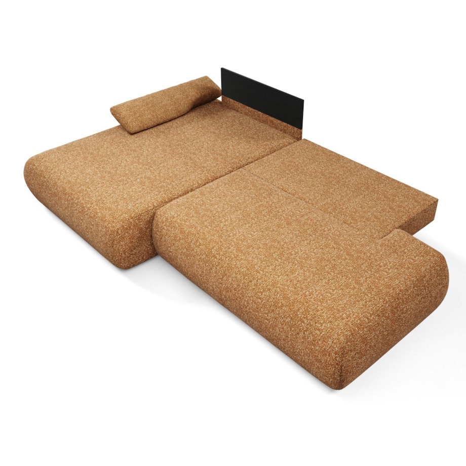 Narożnik rozkładany PENTI z pojemnikiem na pościel, lewy, pomarańczowy