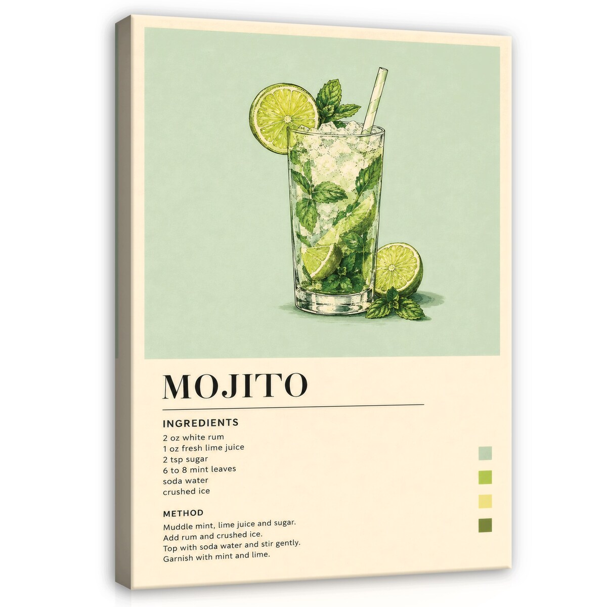 Obraz Do Kuchni Kuchenny Na Płótnie Drink Vintage Zielony 40x60