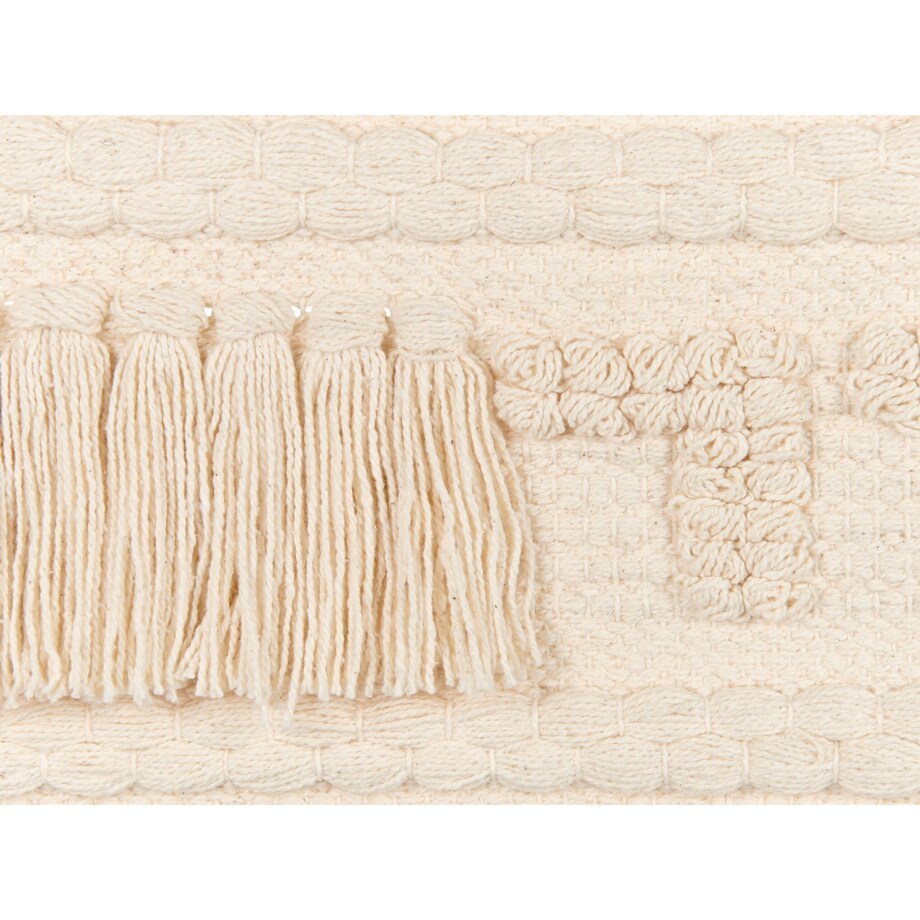 Dekoracja ścienna z frędzlami bawełniana beżowa KAMOKE