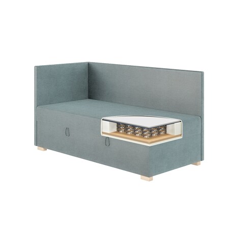 Mesonica Łóżko Flexi, błękitne, 90x200, Lewostronne