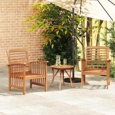 vidaXL Krzesła ogrodowe, 2 szt., lite drewno akacjowe