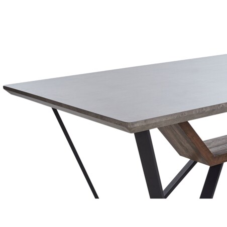Stół do jadalni 180 x 90 cm efekt betonu z czarnym BANDURA