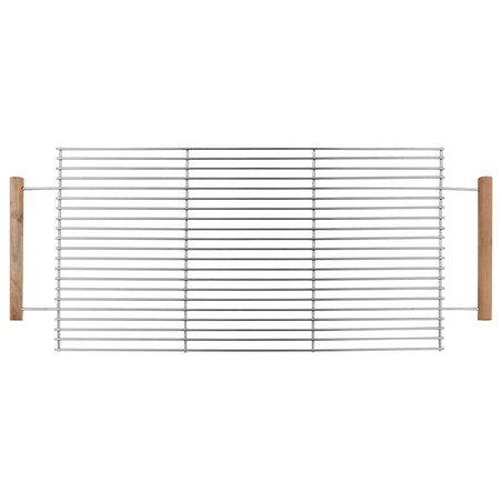 vidaXL Grill węglowy XXL na wózku, stal nierdzewna, z 2 półkami