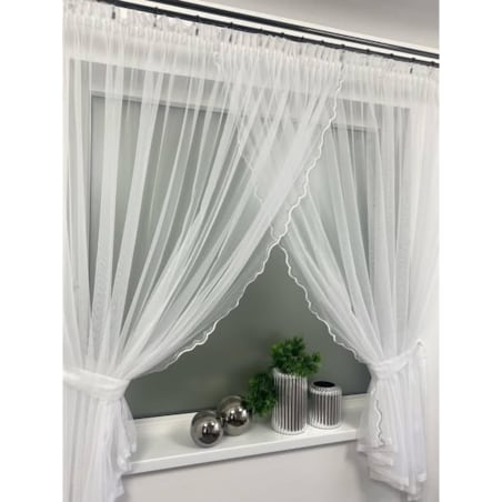 firana kryształowa z szyfonu "aurelia" | taśma 400x250 biała