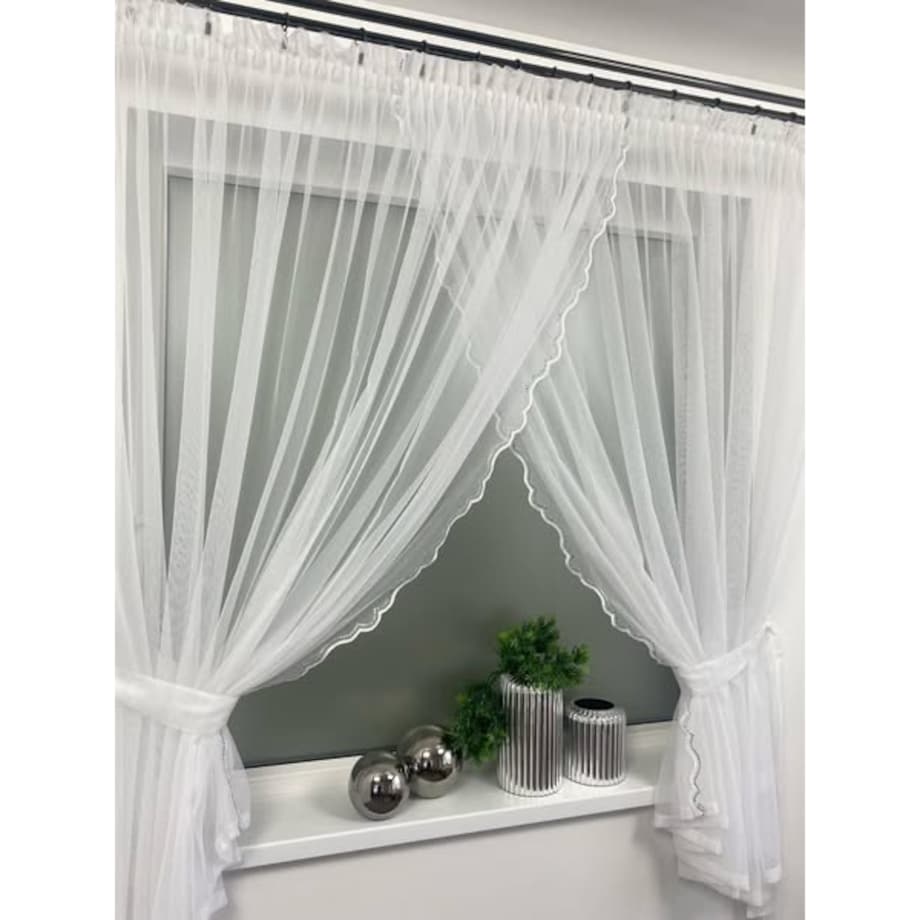 firana kryształowa z szyfonu "aurelia" | taśma 400x250 biała