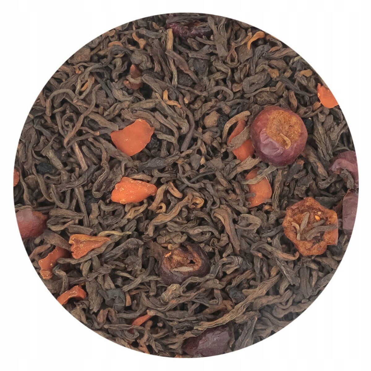 Herbata czerwona pu-erh ŻURAWINOWY o delikatnie żurawinowym smaku PREMIUM - herbata liściasta sypana mieszanka napar susz - gotowa na prezent upominek