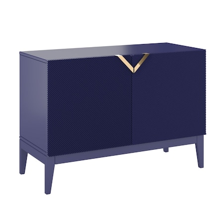 Drewniana komoda Visby DEMI LONG 2D / kolor granat szlachetny / szer. 100,5 cm