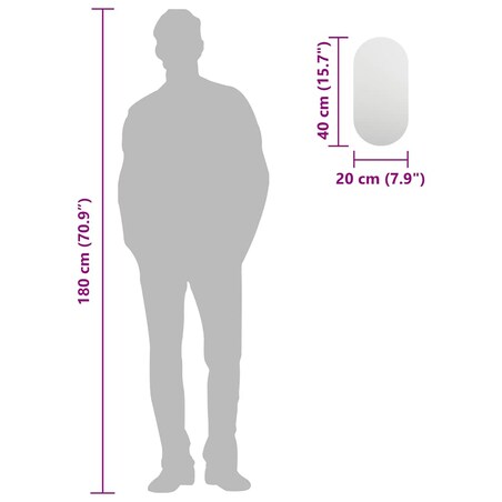 vidaXL Lustro, 40x20 cm, szklane