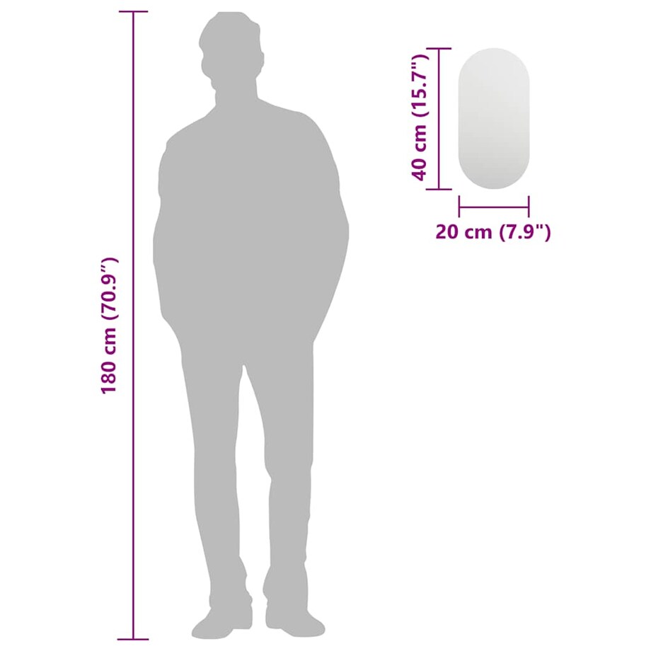 vidaXL Lustro, 40x20 cm, szklane