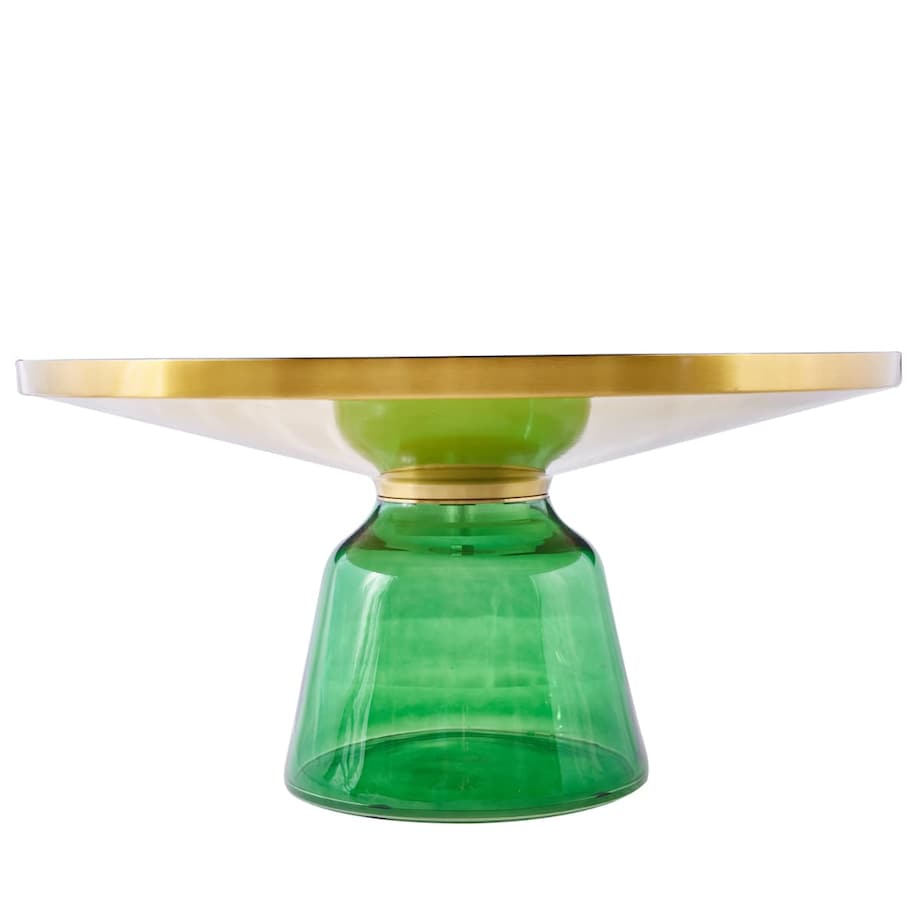 Stolik kawowy DOLCE C2-75 green Step szkło stal czarny zielony, Step Into Design