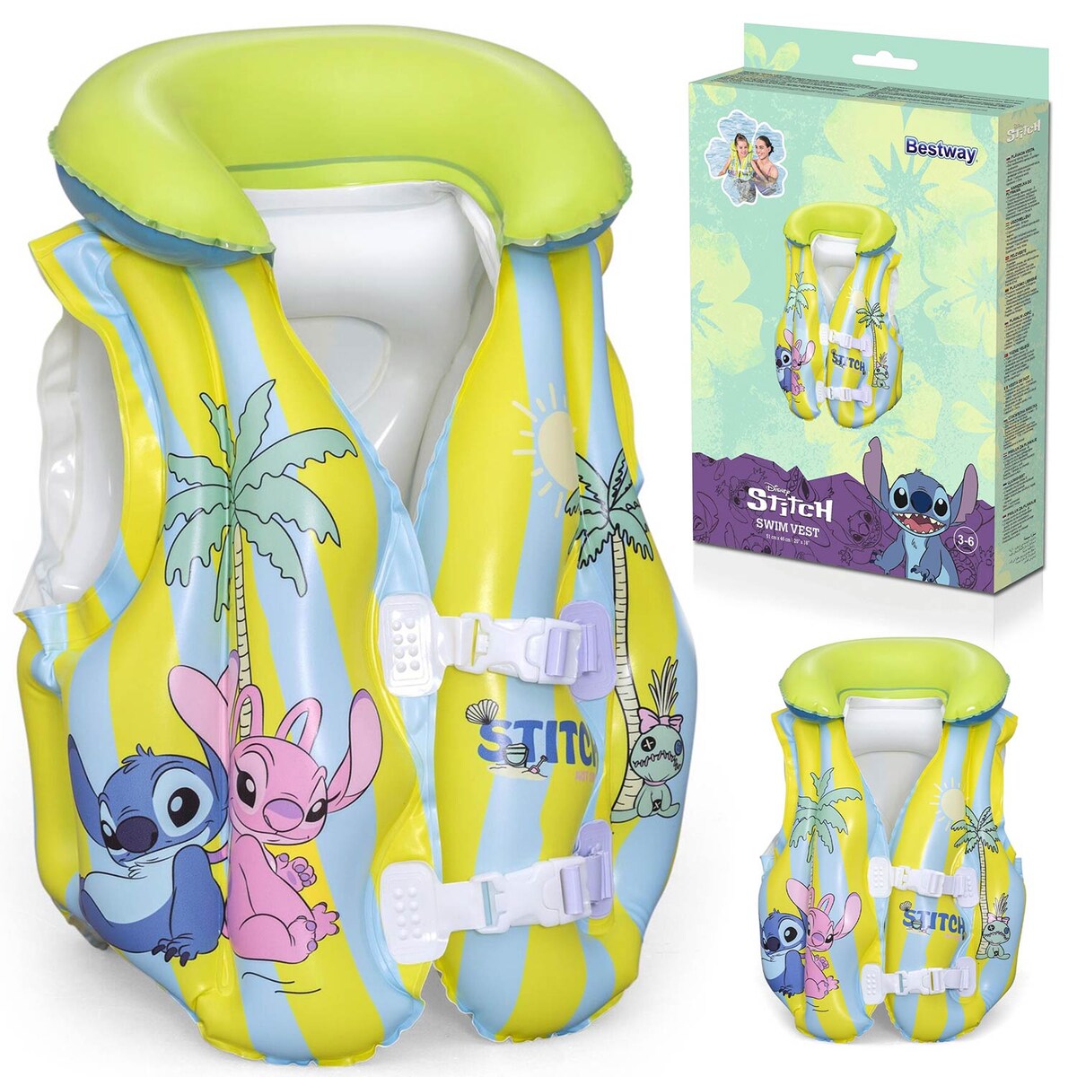 Kamizelka do nauki pływania Bestway 9104R dla dzieci pianka Stitch Disney