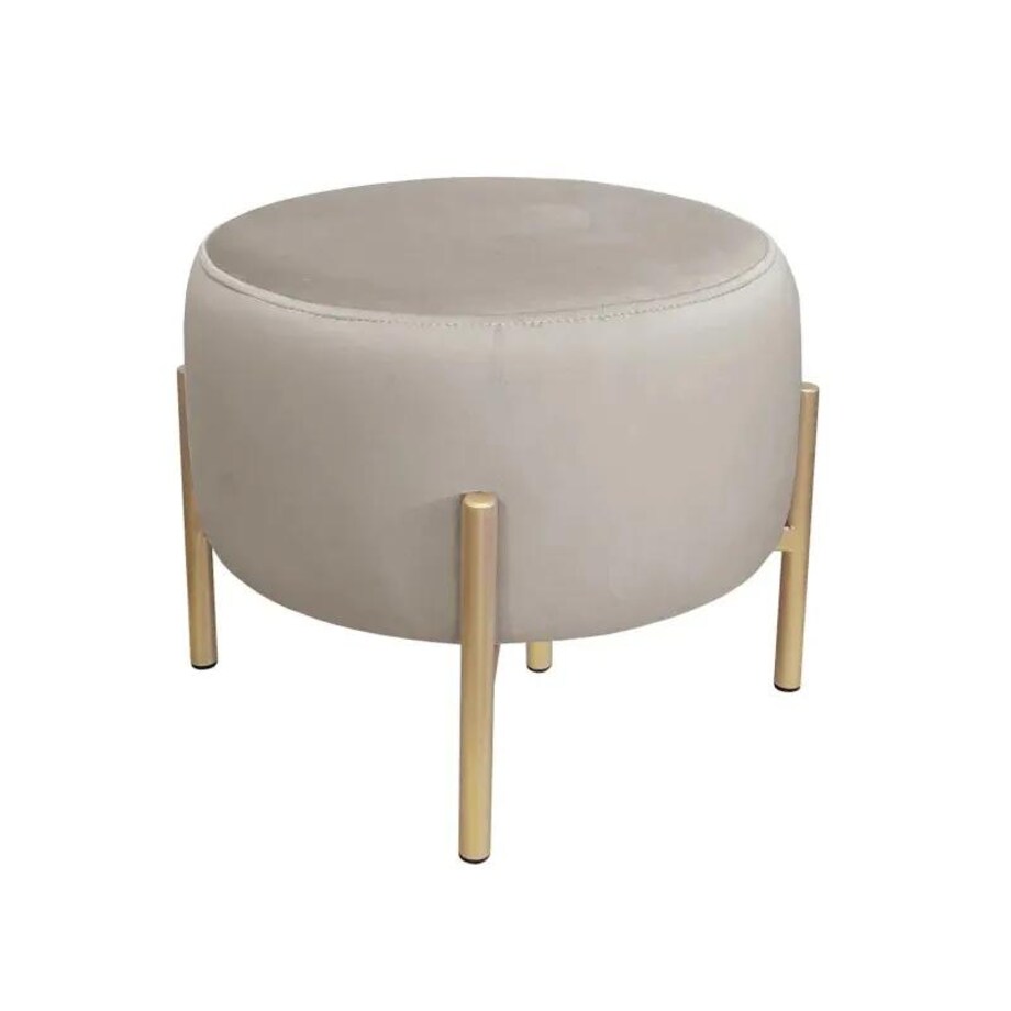 Pufa WILFRED MG VELVET szarobeżowa/złota