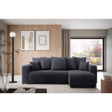 Narożnik EVORA L z pojemnikiem tkanina miękki plusz Kolor: Onega 11