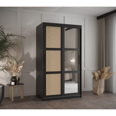 Szafa przesuwna Garderoba PLECIONKA WIEDEŃSKA 2 100 czarny