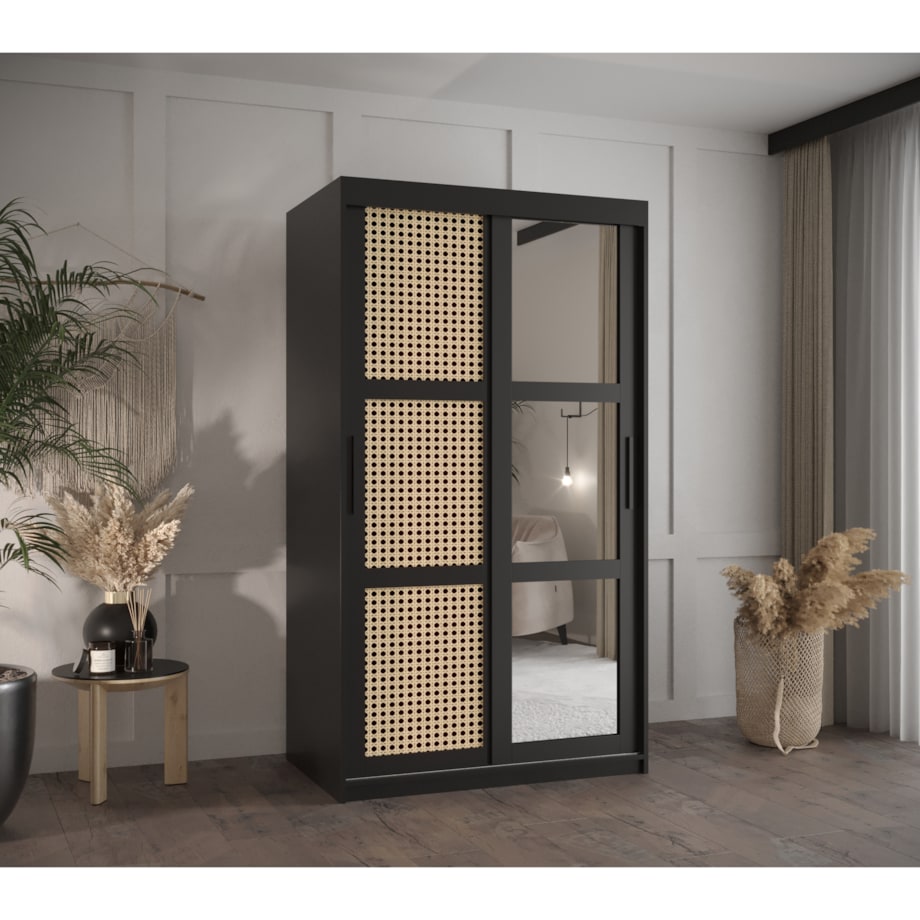 Szafa przesuwna Garderoba PLECIONKA WIEDEŃSKA 2 100 czarny