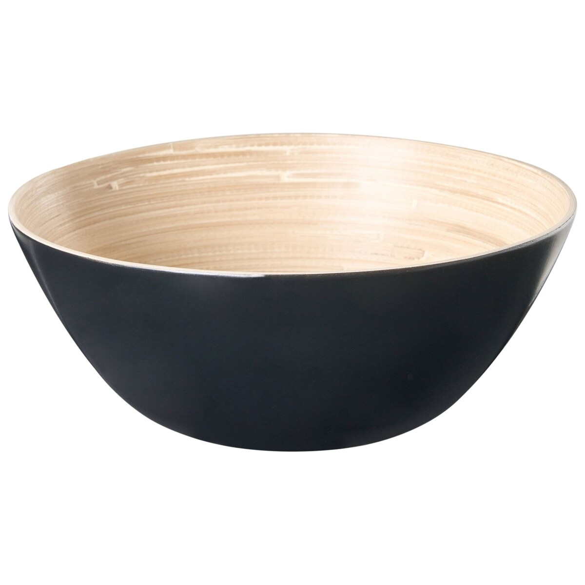 Zestaw 3 mis dekoracyjnych BONHEUR Drewno bambusowe Czarny