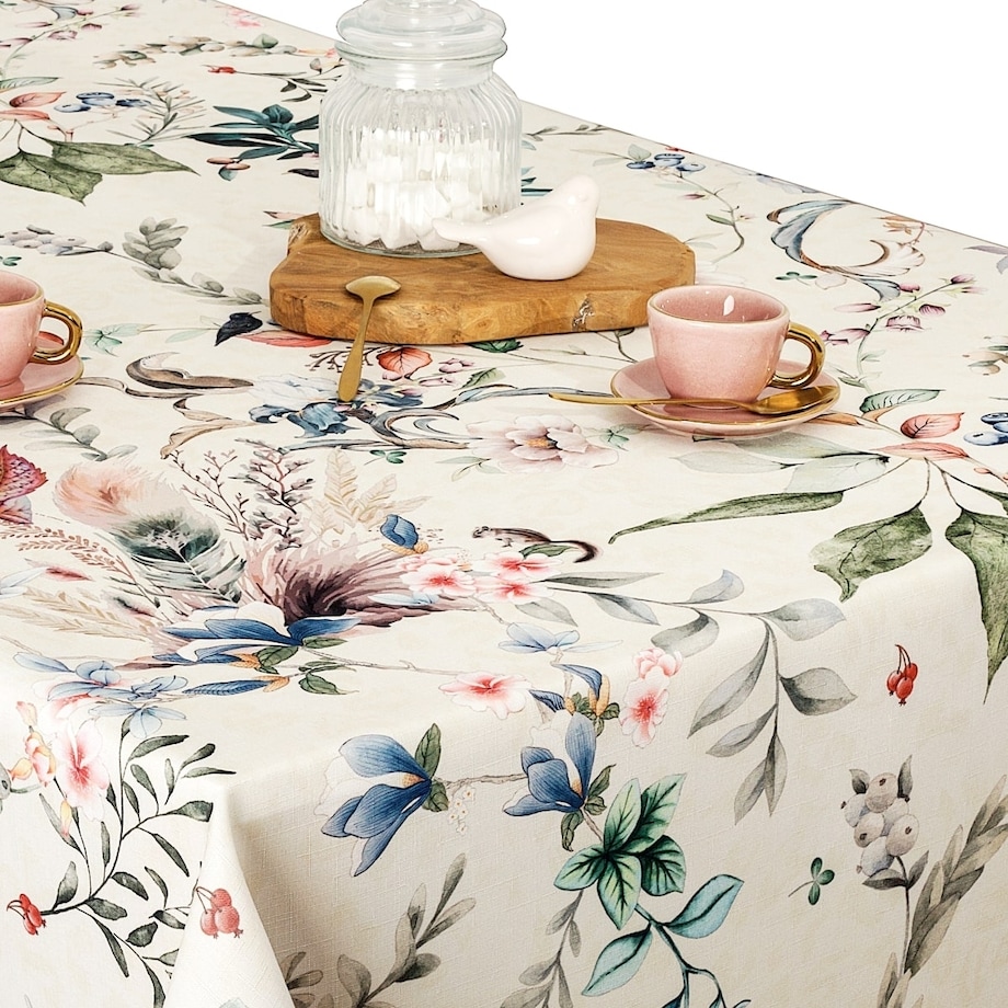 Obrus plamoodporny Elbrus Kwiaty - 120x120 cm - wielokolorowy