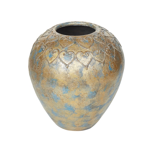 Wazon dekoracyjny ceramiczny złoto-turkusowy NIDA