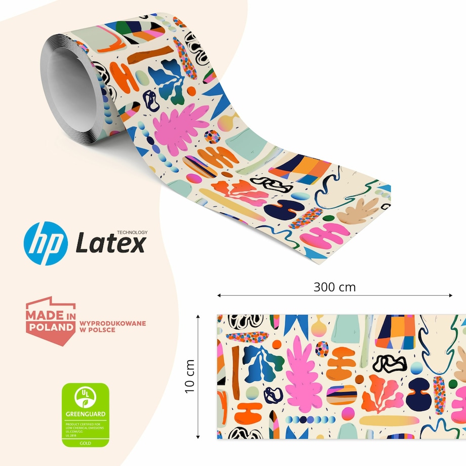 Pasek Dekoracyjny Bordiura Kolorowe RYSUNKI Abstrakcja Kreskówka