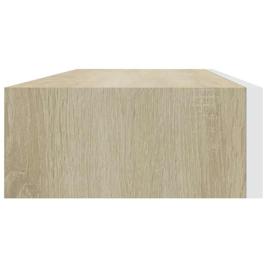 vidaXL Półki ścienne do szuflad 2 szt. Dąb i biel 60x23,5x10cm MDF