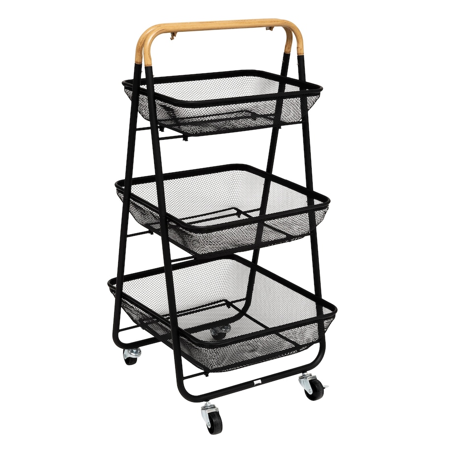 Wózek kuchenny metalowy 86x48x41,5 cm ZEWA czarny