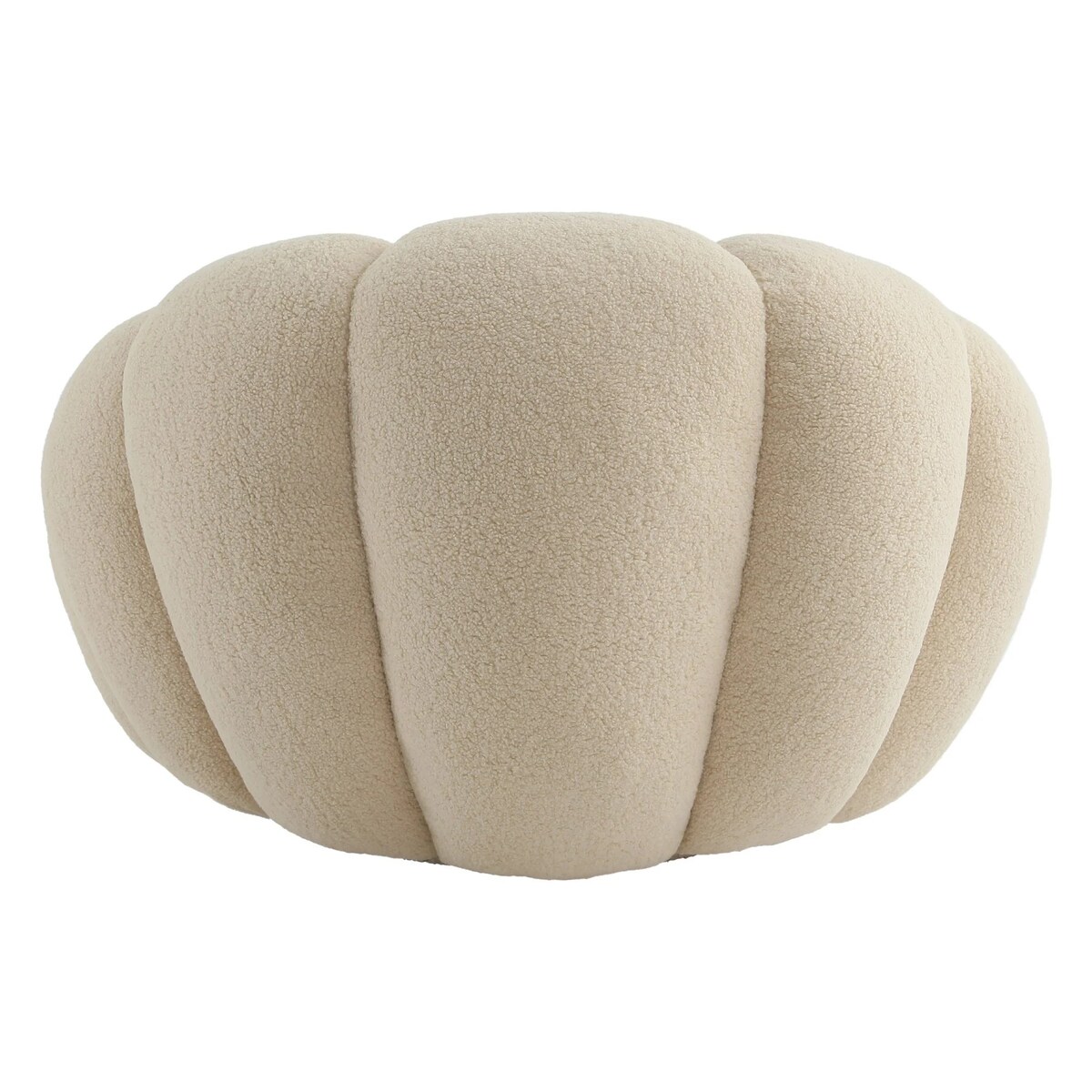 Fotel obrotowy beżowy bouclé Cremona Ø100 cm